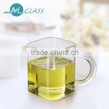 Wholesale high borosilicate square glass cup glass fair mug handmade glassware OEM ODM 100ml