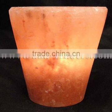 Himalayan Crystal Rock Salt Designed Glass Shape Tea Light/ Candle Holder / Salt Glass Tea light /Natural Tea Light /