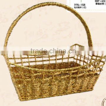 luxury gold metal gift basket