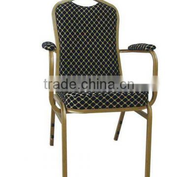 Black restaurant banquet chair with armrest