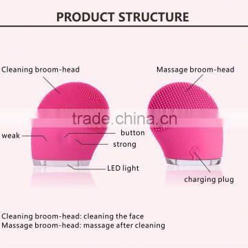 2016 new arrival girl use sonic facial cleansing brush blackhead remover exfoliating brush