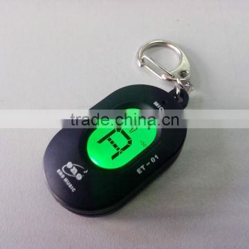 High Quality Portable LCD Digital Chromatic Tuner with Mic Black Mini Key Ring Universal Guitar Tuner Sound Check