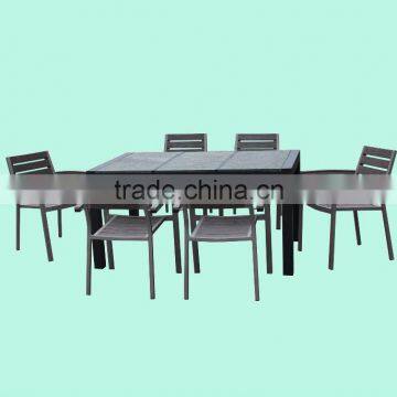 Stainless steel frame granite table top outdoor garden furniture