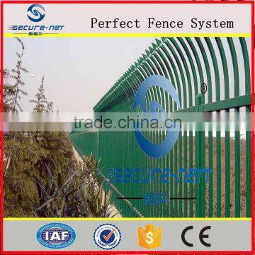 Curved Top Steel Fence With Hollow Bar Rails Design photo-2