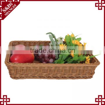 Eco-friendly rattan fruit baskets for supermarket display rack