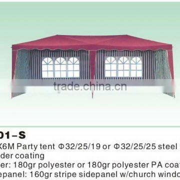 3X6 Red Stripe Party tent with wave and window