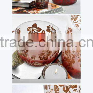 Red White Candle Jars Wholesale Frosted; Frosted Glass Jars photo-3