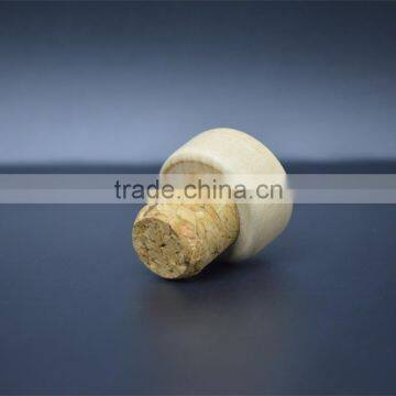 100 % Nature Cork With Solid Wooden Covers Stopper photo-4