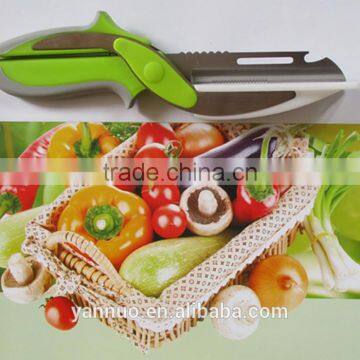 Kitchen Knife With Cutting Board 2 in 1 Universal Knife Food Chopper Food Scissors Slicer Vegetable Chopper photo-2