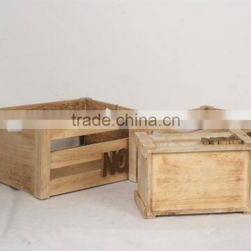 Vintage Antique Wooden Apple Crates Wood Storage Box With Handle Wholesale photo-3
