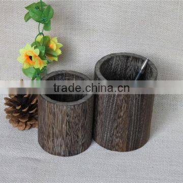 Antique Decoration Cylinder Used Wooden Pen Box Case photo-2