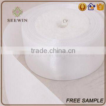 white red pink customerised soft satin fabric floral offray ribbon