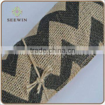 environmental and recyclable 100% jute print jute mesh for table runner