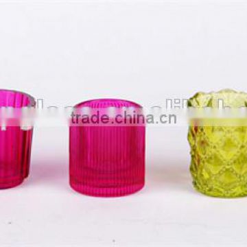 decorative glass tea light holder with painting