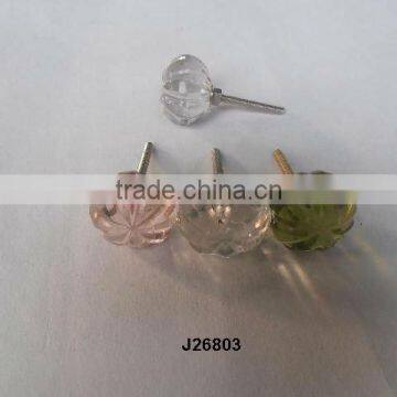 Knobs, Glass Knob With Brass Base Available in All Colours