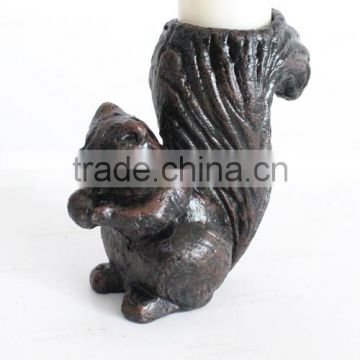 decorative casting iron ,squirrel candlestick, candle holder