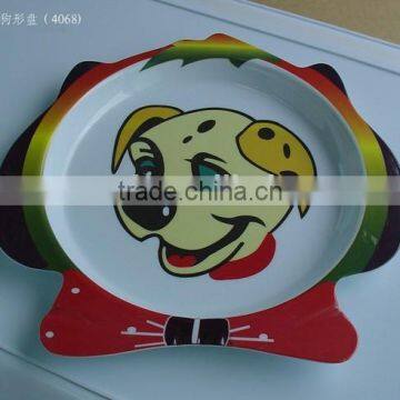 Factory price fancy dog shape cheap melamine dog water bowl