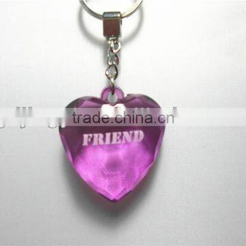 2015 China Different Color Acrylic Clear Hanging Decoration Transparency Heart With Key Ring photo-5