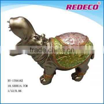 2017 whosale resin animal sculpture hippo statue for tabletop decoration