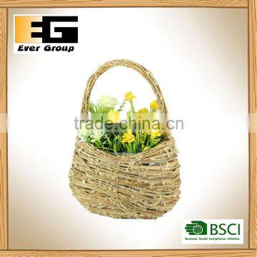 Rattan Hand Basket Shape Flower Pots For Garden Planer photo-6