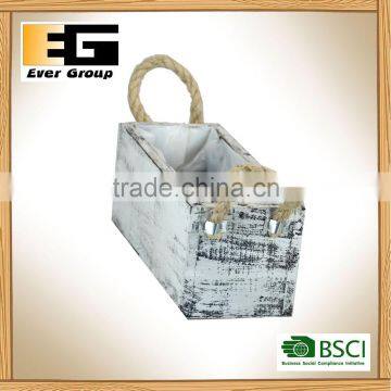 Wooden Rectangular Herb Planter Box Flower Pot for Home Garden photo-4