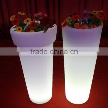 Plastic White PE Illuminated Outdoor Furniture, Illuminated Led Flower Pot, Glowing Led Ice Bucket photo-3
