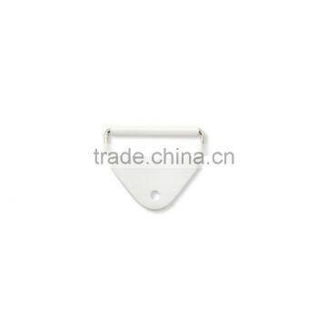 White Plastic Chafe With Rectangle Loop and Roller in 2" , Rectangle W/Roller Chafe, Plastic Chafe With Metal Loop