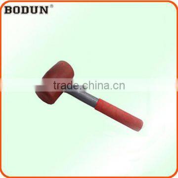 H3008 Red rubber mallet hammer with steel handle