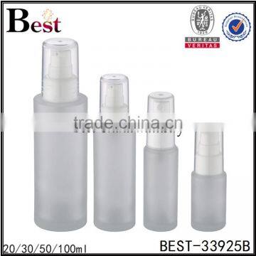  china frosted 20 30 50 100ml glass bottle hot products cosmetic lotion glass bottle 100ml pp pump pet cover