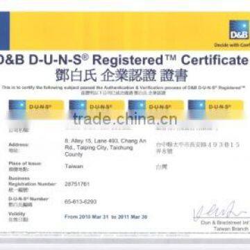 D&B D-U-N-S Registered Certificate