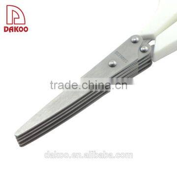 White Color Sand Polishing 5-Layers Herb Kitchen Scissors photo-4