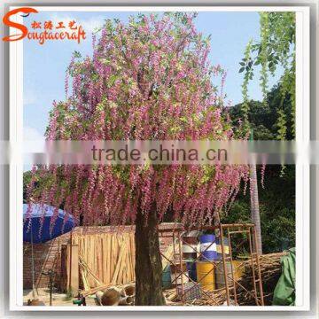 2015 Wholesale Decorative artificial flower tree fake wedding blossom tree flower trees and plants sale