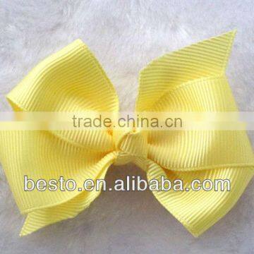 CF 0731 wholesale large hot sell ribbon twisted fabric boutique hair bows with clips