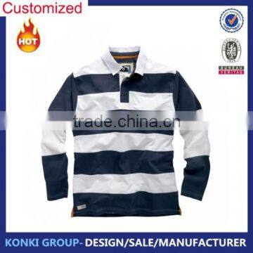 Custom Design Men long sleeves strips polo shirt