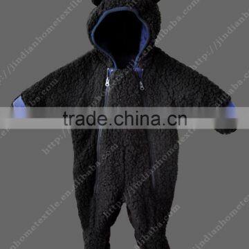 Infant's Knitted Faux Fur Pramsuit Black Bear Unisex Baby Clothes photo-3