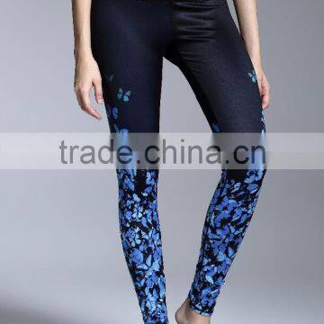 Butterfly printed lady springy sports pants