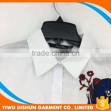 Women Latest Design Custom Long Sleeve Embroidered Collar Shirt photo-5