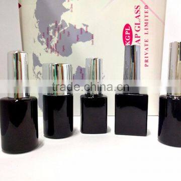 Fancy White UV Coated Bottle With Shiny Silver Cap,gel Bottle Sets With Cap and Brush India photo-3