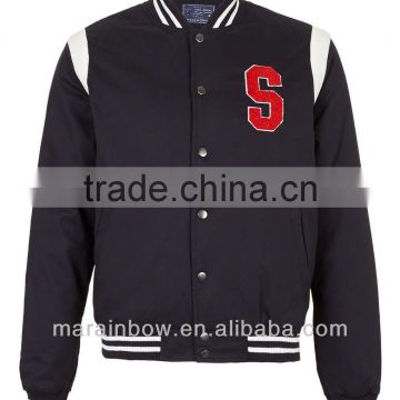 100% Cotton Young Mens Navy Varsity winter Jacket