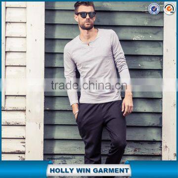 2015 New plain fashion style mens elongated tshirt with long sleeve