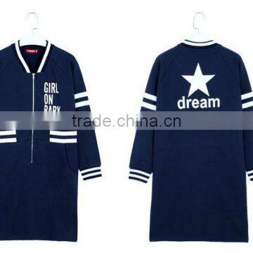 Navy Blue Long-sleeved Dress photo-4