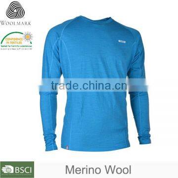 OEM Clothing Men's Merino Wool Long Sleeve V-Neck T-Shirt photo-2