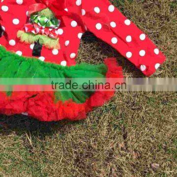 Baby Clothes Christmas Christmas Tree Green Red Tutu Romper White Dot Christmas Romper Kid Romper With Neckalce and Headband photo-3