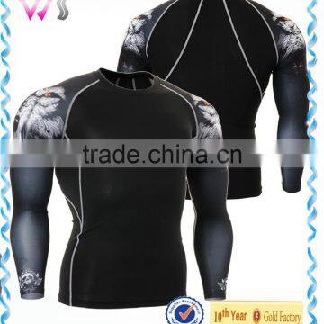 Mens long sleeve tee shirt black under compression winter cycling wear