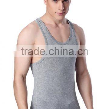 Mens Modal Viscose Bodybuilding Tight Blank Summer Sports Singlet/tank Tops photo-2