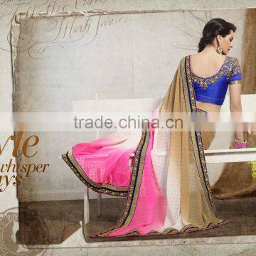 Terrific Full Dark Pink Color Saree With Nicce Bordered Season In Style Designer Sarees photo-5