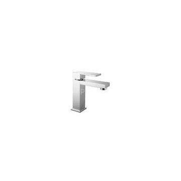 Square Deck Mount One Handle Basin Mixer Taps / Basin Faucet with 25mm Cartridge for Lavatory