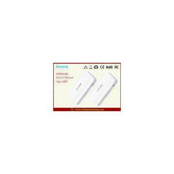 Aluminum shell Li Ion 6000mah Power Bank , Fast charging Battery Charger