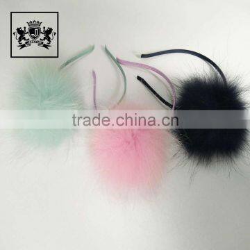 2017 Beautiful Accessories Girl Raccoon Fur Pom Pom Headband