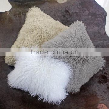 YR153 High Quality Fur Cushion Covers/Customize Size Beroom Mongolia Fur Cushion Cover